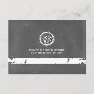 Vintage Chalkboard Inspirou RSVP de Casamento