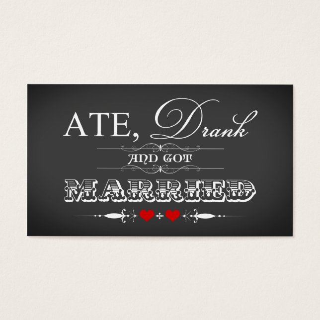 Vintage Chalkboard Style Wedor Tag Tag - Vermelho (Frente)