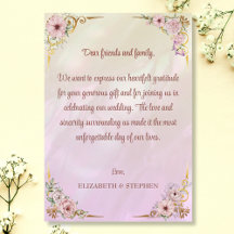 Vintage Champagne Peony Cartões de agradecimentos