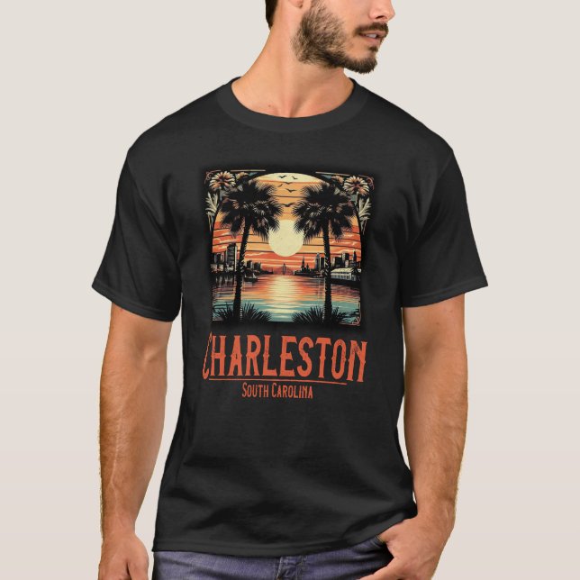 Vintage Charleston South Carolina Sunset T-Shirt (Frente)