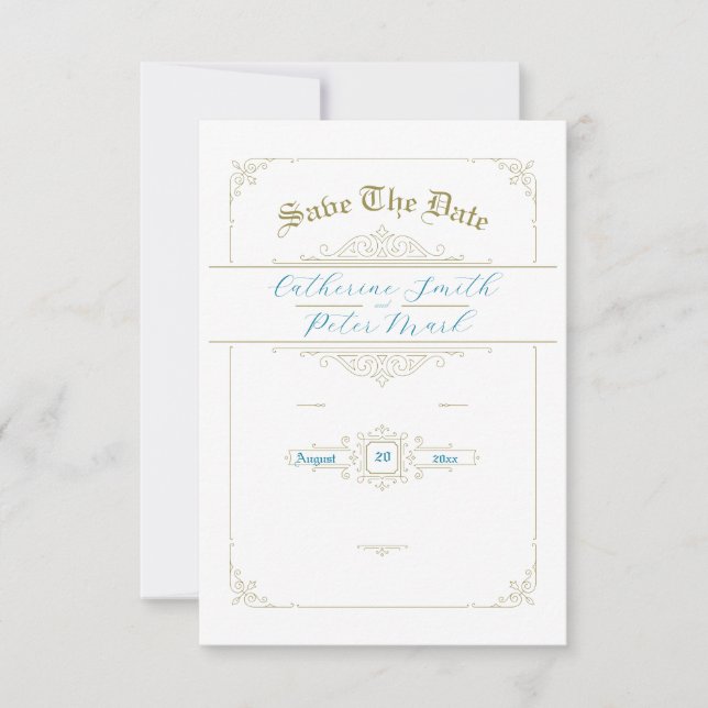 Vintage Charm Salvar o Cartão de Data (Frente)