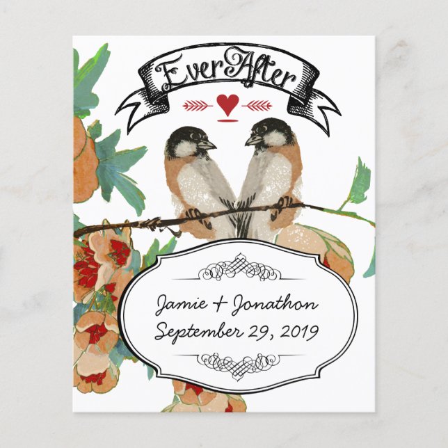 Vintage Cherry Blossom Love Bird Peach (Frente)