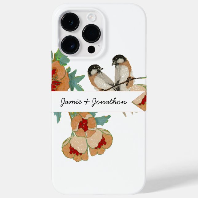 Vintage Cherry Blossom Love Bird Peach (Verso)