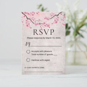 Vintage Cherry Blossom Spring Casamento RSVP