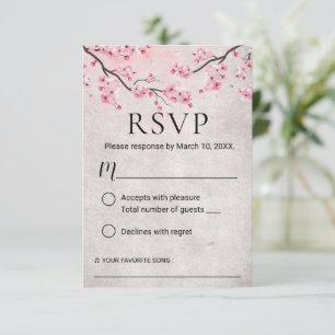 Vintage Cherry Blossom Spring Weding RSVP