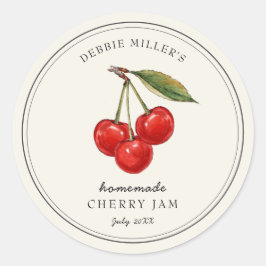 Vintage Cherry preserva simples etiqueta do jar