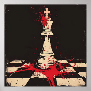 Vintage Chess King Illustration Poster