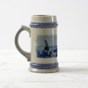 Vintage Cheyenne Warriors Grunge Caneca de cerveja