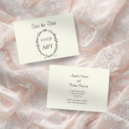 Vintage Chic Ivory Salvar o Cartão de Data