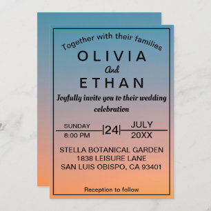 Vintage chic retro sky Convite de Casamento