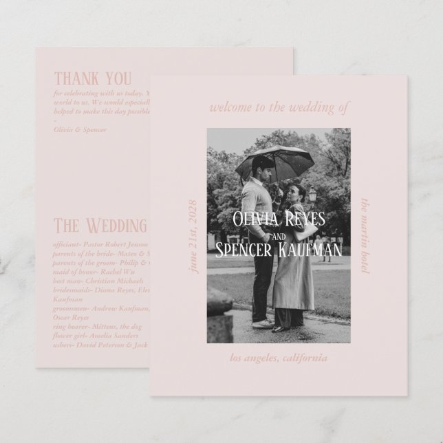 Vintage Chic Romantic Old Money Weddeste programa (Frente/Verso)