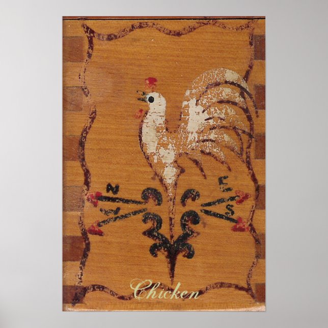 Vintage Chicken Poster (Frente)