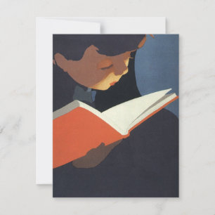 Vintage Child Lendo um Livro da Biblioteca