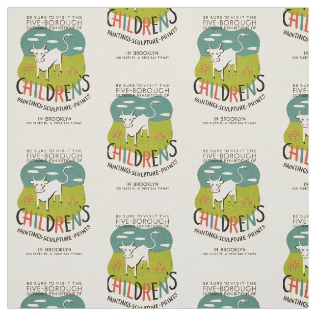 Vintage Children's Art custom tecido (Modelo)