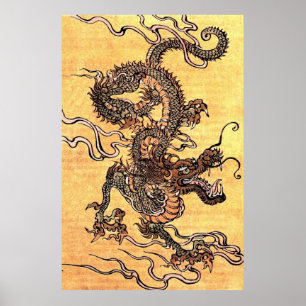 Vintage Chinese Dragon Poster