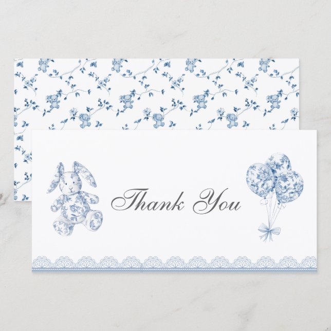 Vintage Chinoiserie-Baby Cartões de agradecimentos (Frente/Verso)