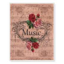 Vintage Chique Floral Sheet Music