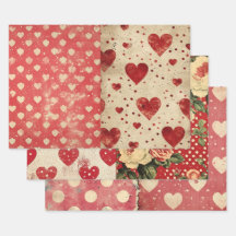Vintage Chique Half Mix Red Floral Spot