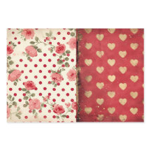 Vintage Chique Half Mix Red Floral Spot