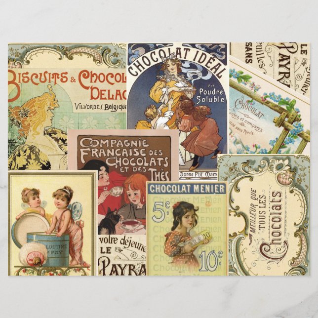 Vintage Chocolate francês Ad Collbook (Frente)