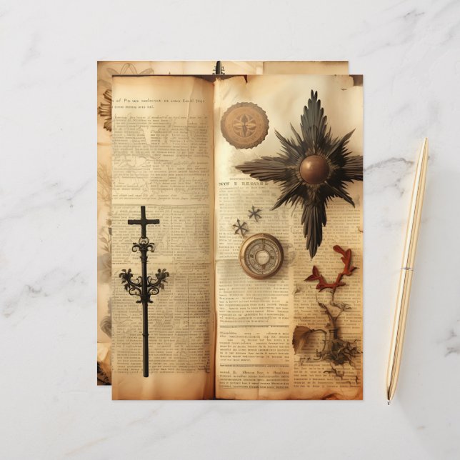 Vintage Christian Ephemera Scrapbook (Frente/Verso In Situ)