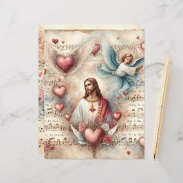 Vintage Christian Namorados Scrapbook Paper