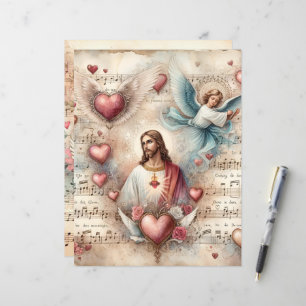 Vintage Christian Namorados Scrapbook Paper
