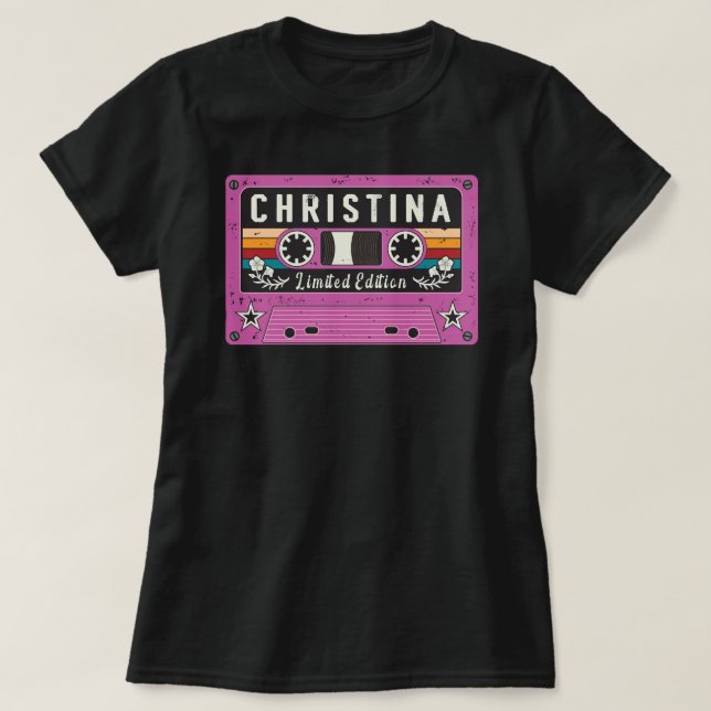 Vintage Christina Name T-Shirt (Frente do Design)