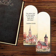 Vintage Church Bíblia Verse Autumn Bookmark
