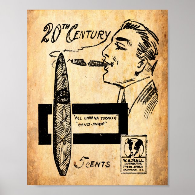 Vintage Cigar Advertisement Impressão (Frente)