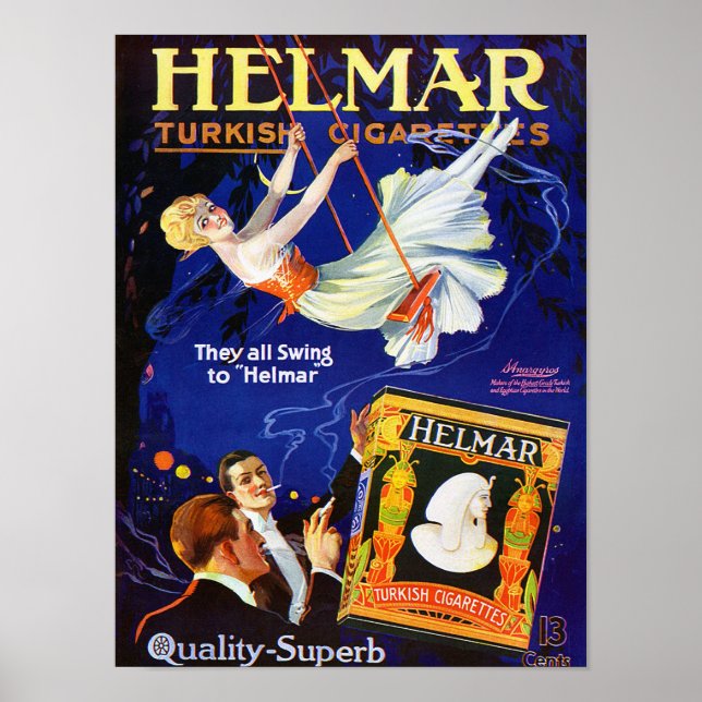 VINTAGE CIGARETTE AD IMPRESSÃO (Frente)