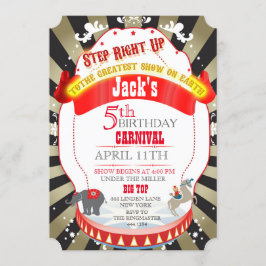 Vintage Circus Carnival, Convites de Aniversário