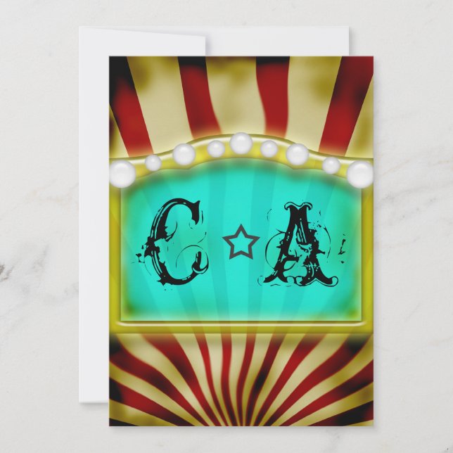 Vintage Circus - Grande convite para casamento (Frente)