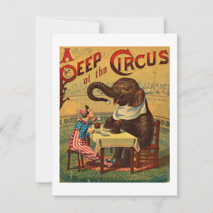 Vintage Circus Illustration Art Old Antique Card