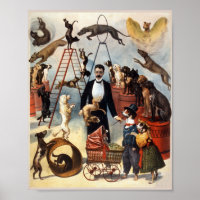 Vintage Circus Pups Poster