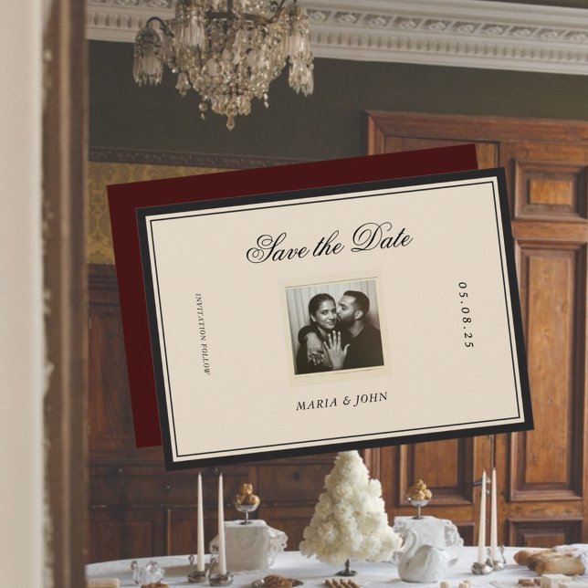 Vintage Classic Aesthetic Save the Date (Criador carregado)