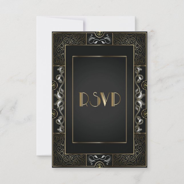 Vintage Classic Gatsby Style RSVP (Frente)