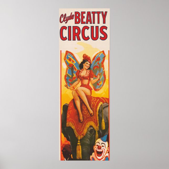 Vintage Clyde Beatty Circus Poster (Frente)