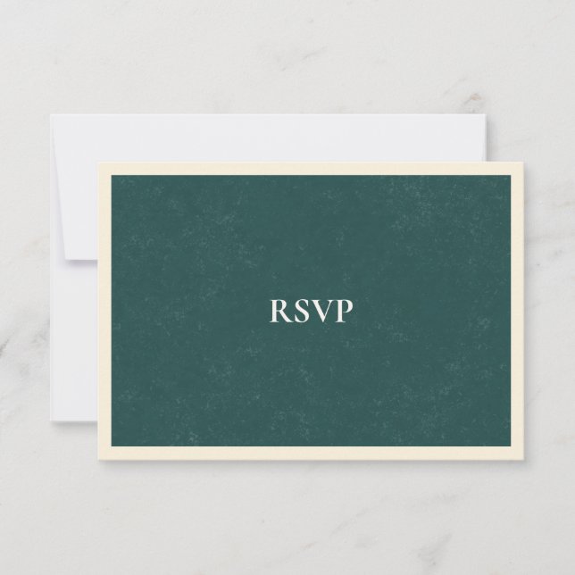 Vintage Coastal Classic Teal Wedding Meal RSVP (Frente)