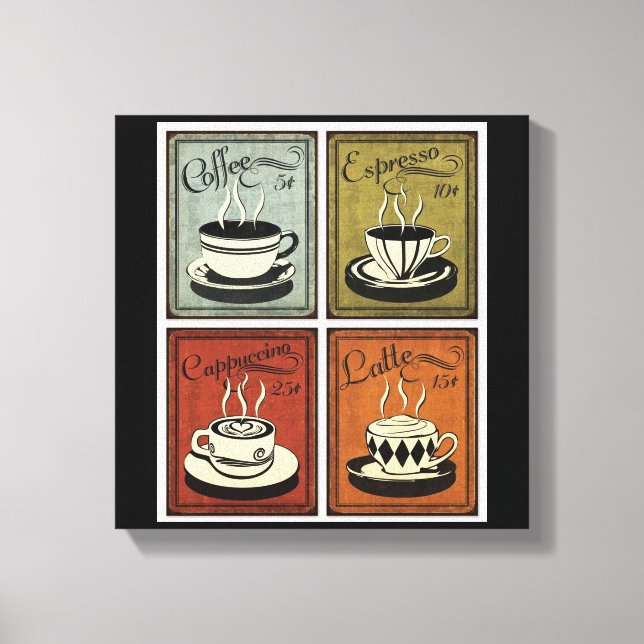 Vintage Coffee Art Impressão (Frente)