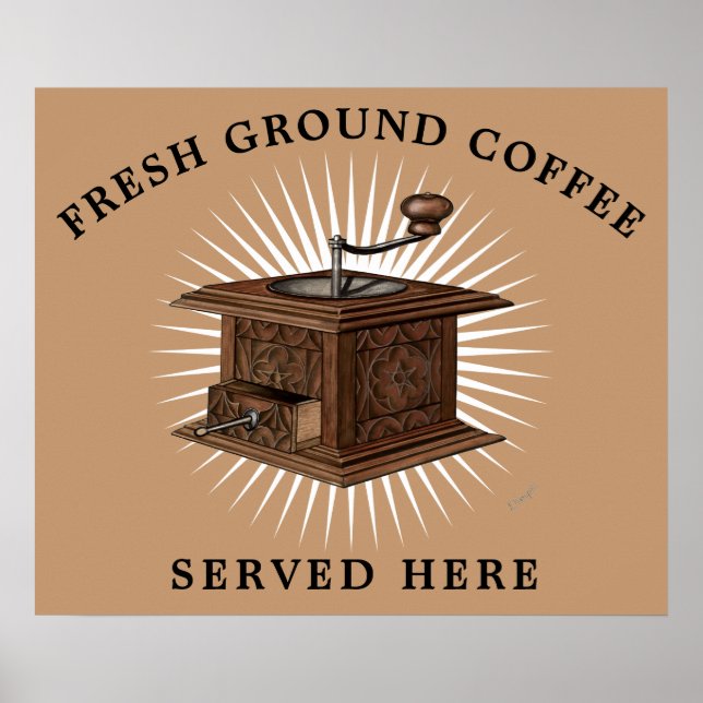 Vintage Coffee Grinder Poster (Frente)