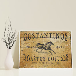 Vintage Coffee Poster para Decoupage ou Colagem