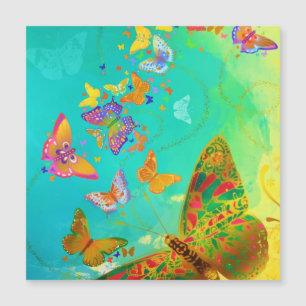 Vintage Colorida Borboleta Dourada Glitter Waterco