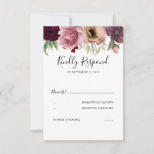 Vintage Colors Elegant Dusty Rosa Weding RSVP