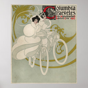 Vintage Columbia Bicicleta E Poster