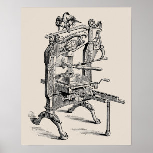 Vintage Columbian letterpress handpress poster