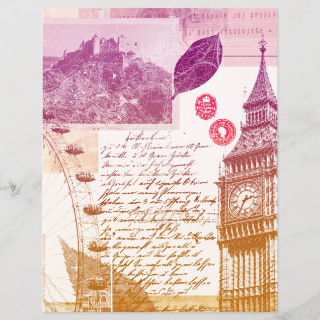 Vintage com dificuldades Ben Diário Scrapbook Pape (Frente)