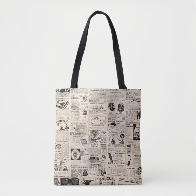 "Vintage Comic Book Classificados Ads" Tote Bag (Frente)