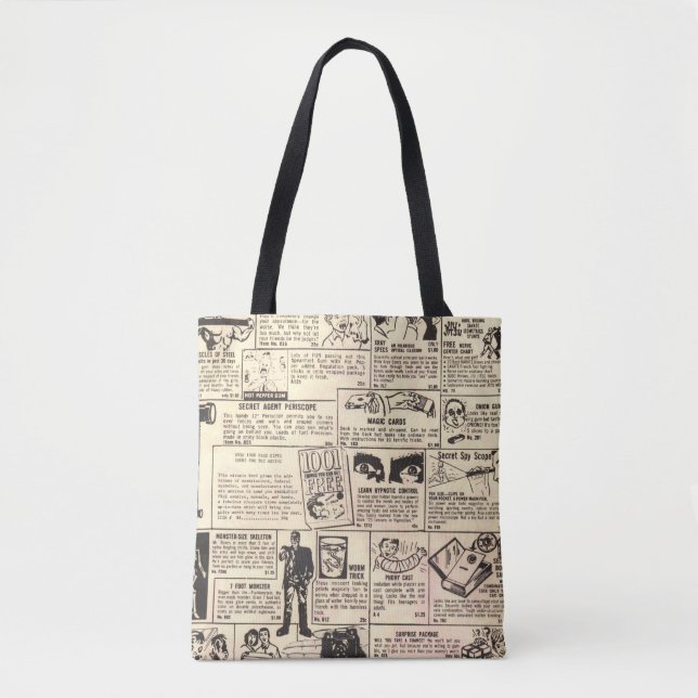 "Vintage Comic Book Classificados Ads" Tote Bag (Frente)