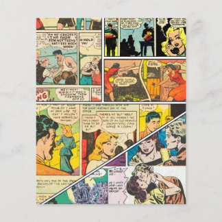 Vintage Comic Layout Boxando Jornalista Romance